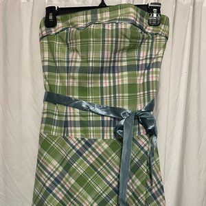Duck Head, A-Line, Plaid Dress (Green and Blue)